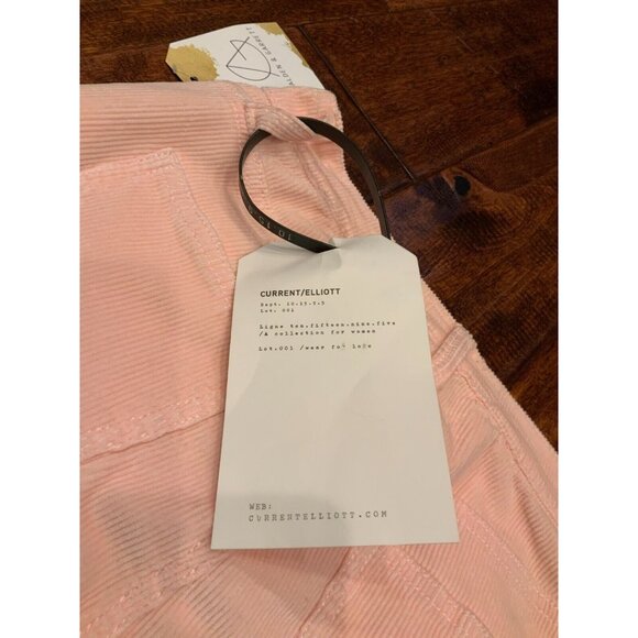 Current/Elliott Light Pink The High Waist Stiletto Corduroy Pants, Size 24, NWT! - Picture 6 of 6